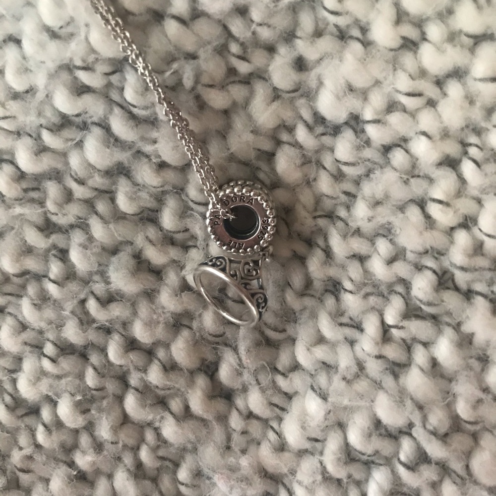 Pandora belle crown charm and necklace